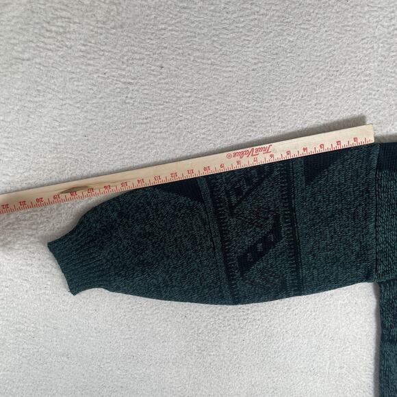 Vintage Michael Gerald Sweater Mens Large Green Crewneck Pullover Knit Geometric - Picture 3 of 16
